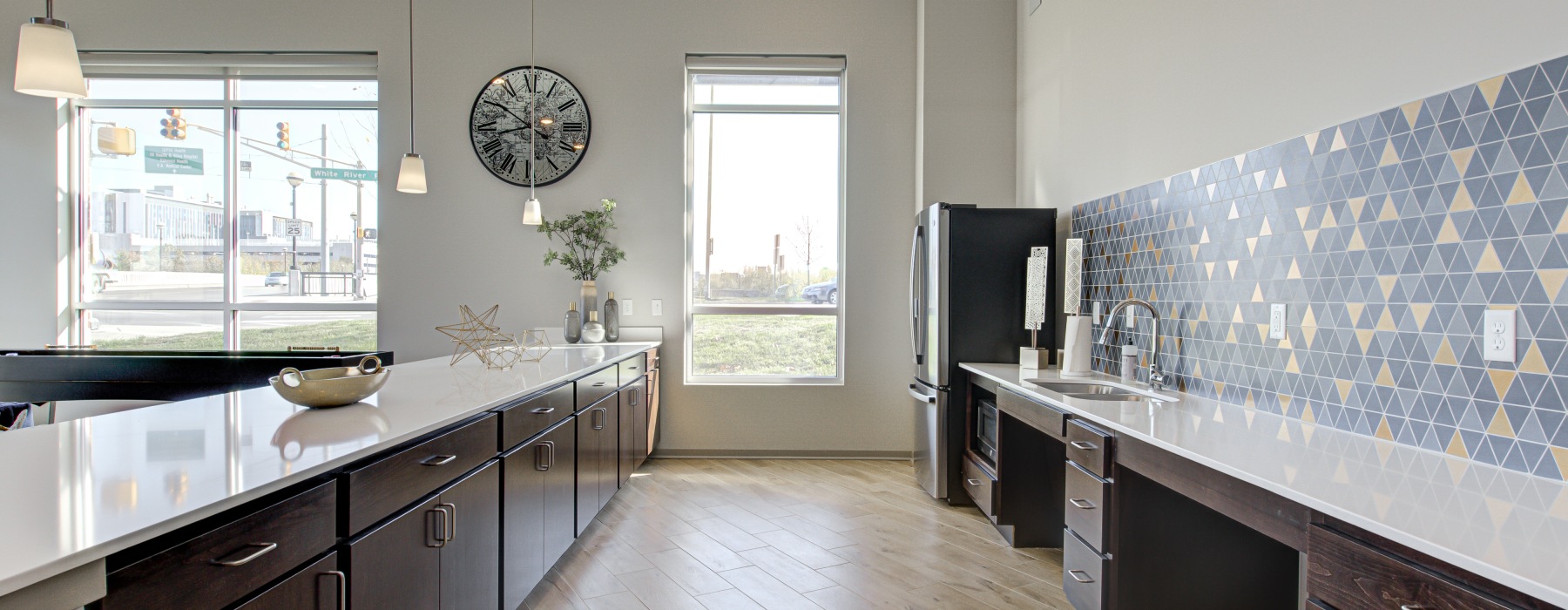 Large kitchen in clubhouse